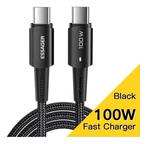 Cable USB tipo C a tipo C, 100 W, Pd Led, 2 metros, Essager Xiaomi