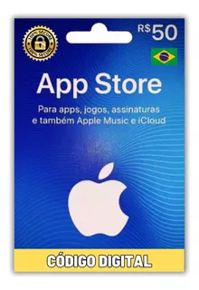 Cartão Gift Card App Store R$ 50 Reais - Itunes Brasil Apple