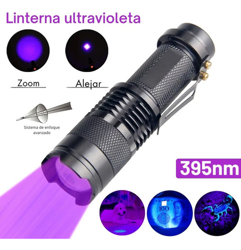 Linterna Detector Billetes Uv 395nm Luz Ultravioleta Recarga