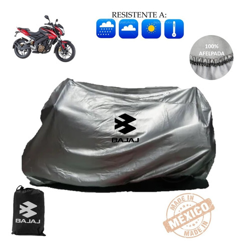 Funda Afelpada C/logo Impermeable P Moto Pulsar Ns200 Bajaj