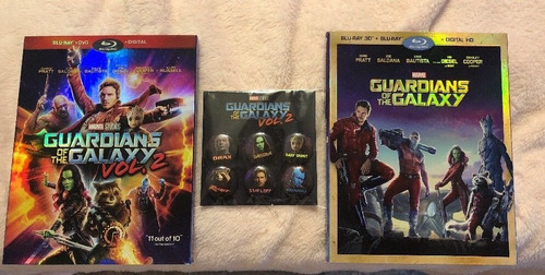 Guardianes De La Galaxia Vol1 & 2 Blu Ray Con Pin Set