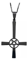 Comprar Collar Dije Cruz Invertida Pentagrama Satánica Negra Gótica Cabra De Mendes Con Sello De Baphomet De La Iglesia De Satanás Anticristo
