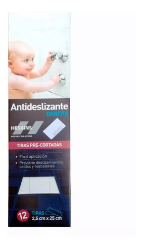 Cinta Antideslizante Heskins Blanca Bañera X 12 Tiras