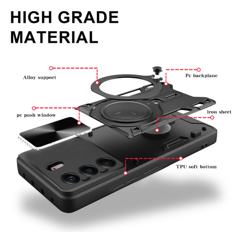Funda Con Soporte Magnético Para Tecno Camon 40 Pro 4g