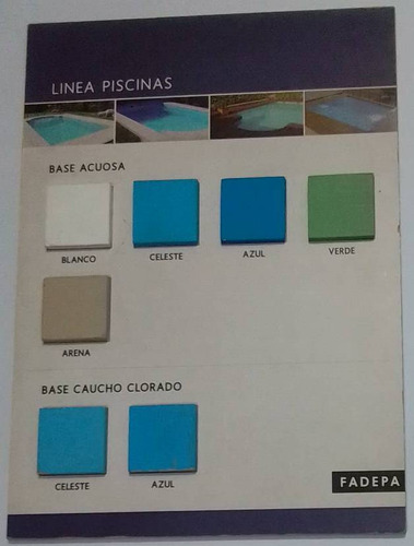 Muestrario Exhibidor De Pintura Para Piscinas Fadepa 