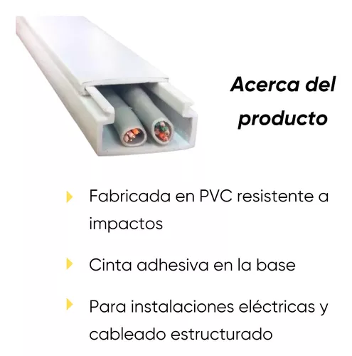 Canaleta Pvc Para Cable 10 Piezas 10x20mm X 1 Metro 1020