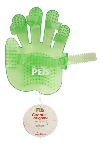 Guante De Goma Para Almohazar Peine Cepillo Perro Fl8317 Color Verde