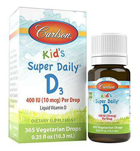 Carlson - Niños Súper Diario D3, Vitamina D Niños Gotas, 400