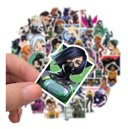 50 Stickers De Valorant - Etiquetas Autoadhesivas