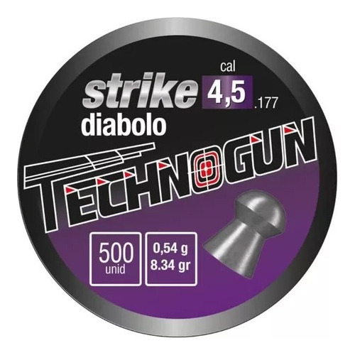 Chumbinho Technogun  Strike Diabolo 4,5mm Lata C500 Unidades