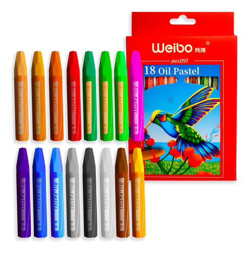 Set 18 Lapiz Pastel Al Oleo Crayon Pintura Dibujo Arte 