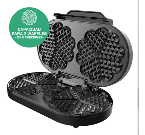 Imagen 2 de 10 de Waflera Peabody 1200 W Espacio Guardacable Para 2 Waffles