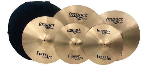 Kit Pratos Para Bateria B10 14/16/18/20 Bag Spanking Finest Cor Bronze