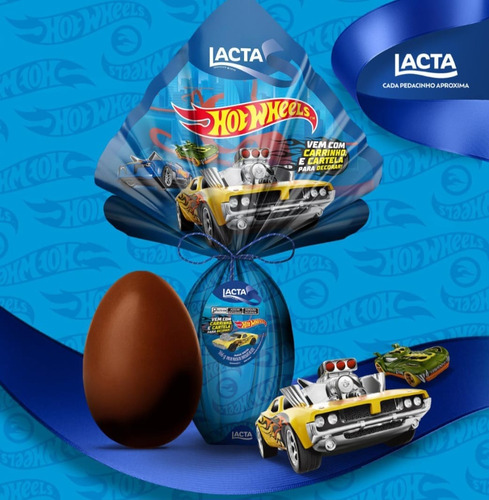 Ovo De Páscoa Lacta Hotwheels Chocolate Ao Leite 166g