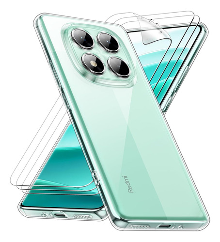 Funda Silicona Suave Para Poco X7 5g+hidrogel Mica Transparente Redmi Note 14 Pro 5g/xiaomi Poco X7 5g