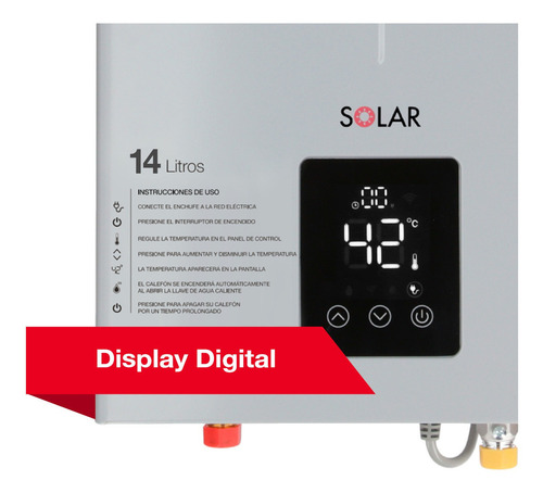 Calefont 14l Modulante Digital Rheem Tiro Forzado G Natural Color Gris Tipo De Gas Gn