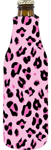 Botella De Cerveza Con Estampado De Leopardo Coolie (1, Rosa