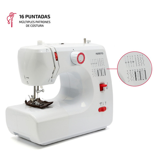 Imagen 10 de 12 de Máquina de coser recta Femmto HLT16 portable blanca 220V