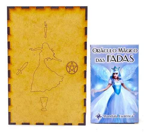 Kit Magic Fairy, oráculo y tarot, caja de madera