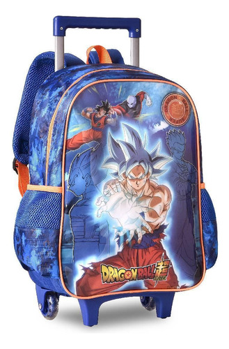 Mochila Rodinhas Dragon Ball Super Meninos Escolar Goku