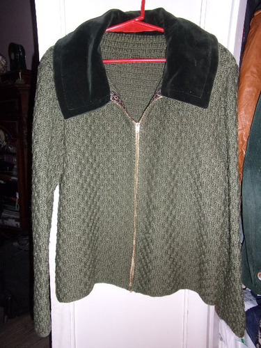 Campera De Lana Y Cuello De Pana Para Dama, Talle L