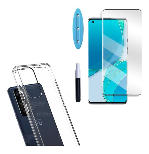 Combo Cristal Uv Y Case Forro Para Celular One Plus 9 Pro