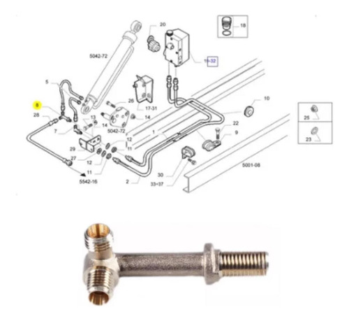 Conexion Hidraulica Para Levanta Cabina Cursor Tector Iveco