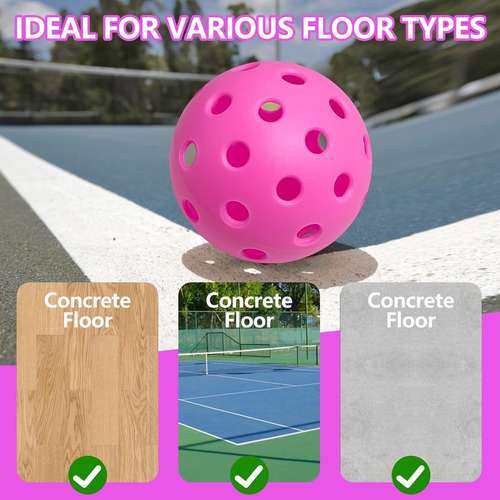 Pelotas De Pickleball Aprobadas Por Usapa, 40 Bolas Rosas