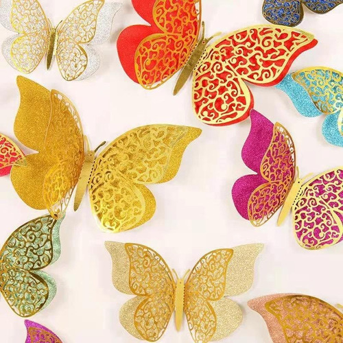 Pegatinas Para Pared 12 Unidades Para Decorar Mariposas 3d