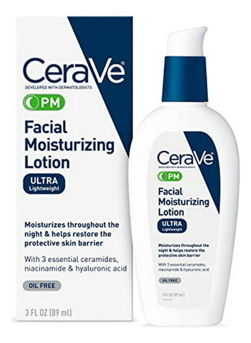 Crema Facial Cerave Pm Con Ácido Hialurónico Y Niacinamida