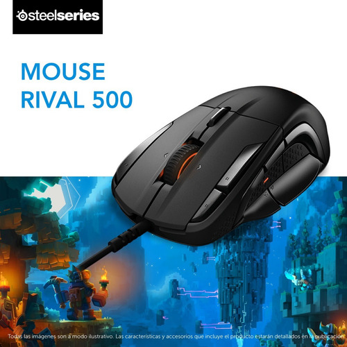 Mouse Gamer Steelseries Rival 500 Moba Mmo 15 Botones 6ct E