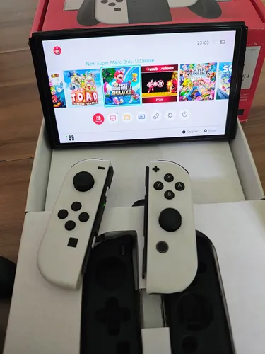 Nintendo Switch Oled 64gb + 128sd Cheio + Caze Kamikaze (Novo com