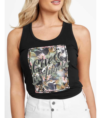 Guess Blusa Estilo Janesa Tank Color Negra Grande