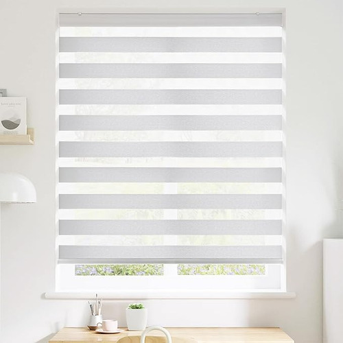 Estores Enrollables Dobles Cortinas 100x200cm Blanco