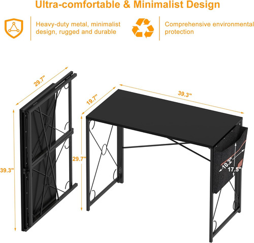 Mesa Plegable Computadora De Escritura, De Acero Resist...