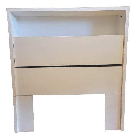 Respaldo Mueble Para Sommier 1 Plaza Y 1 /2 Madera Enchapada Blanco (Usado)