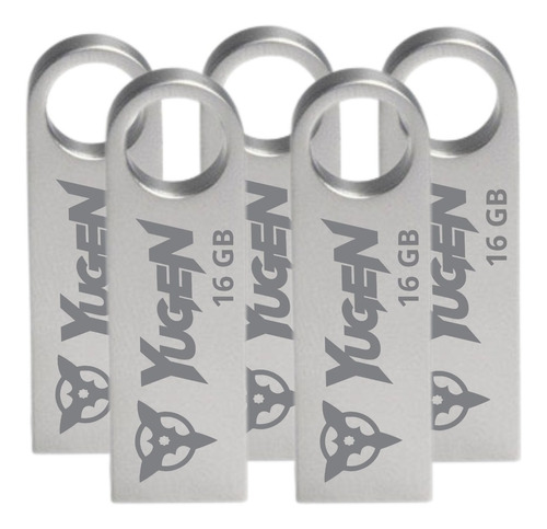 Paquete 50 Memorias Usb 16gb Mayoreo Yugen Metalica Plateada