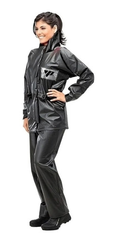 Imagem 2 de 4 de Conjunto Capa De Chuva Pvc Feminina Pantaneiro Moto Motoboy