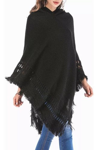 La Imitación De La Cachemira De Punto Chal-poncho Para Mujer