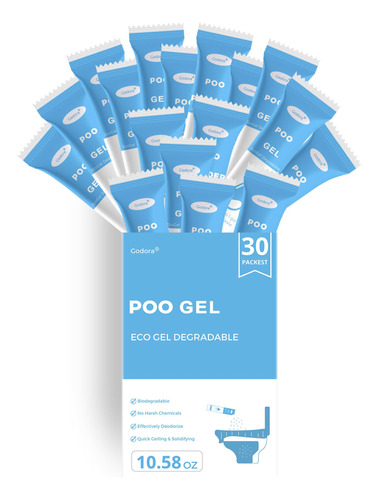 Godora 30 Paquetes De Polvo De Gel Ecologico Para Inodoro, P