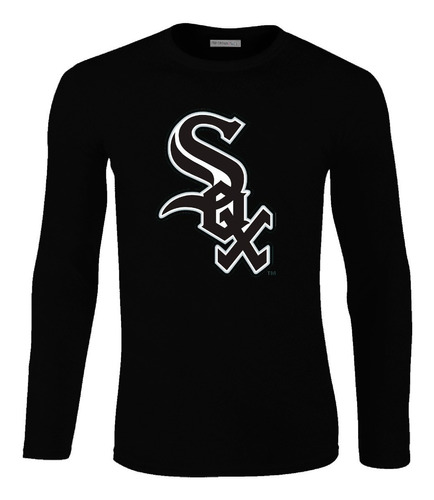 Camiseta Manga Larga Chicago White Sox Logo Beisbol Lbo