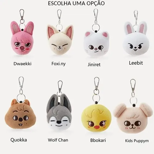 Chaveiro Pelúcia Stray Kids Skzoo + Botton Kpop Mochila Toys