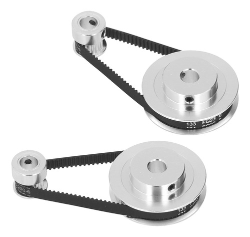 Z 2 Juegos De Poleas Dentadas De Aleación De Aluminio Gt2