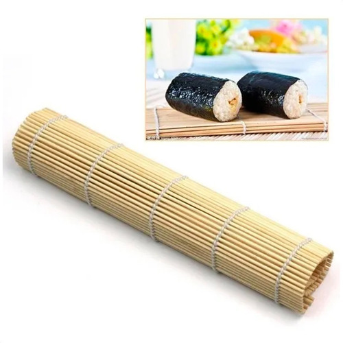 Imagen 3 de 7 de Esterilla Para Sushi Madera 24x24 Cm Mat Redonda - 01mercado