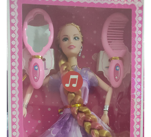 Muñeca Con Sonido, Con Accesorios Y Zapatos. Es Articulada