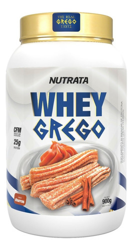 Suplemento em pó Nutrata  Grego Whey Grego whey proteins Whey Grego sabor  churros em pote de 900mL