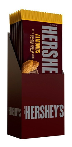 Barras De Chocolate Hershey's Almendras 90g Pack 6 Piezas