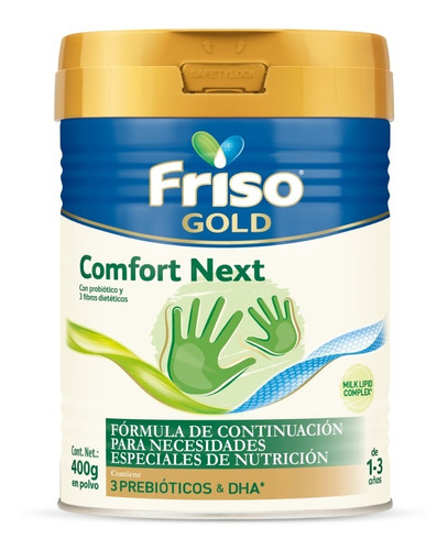 Leche de fórmula en polvo Friso Gold Comfort Next en lata de 400g - 12 meses a 3 años