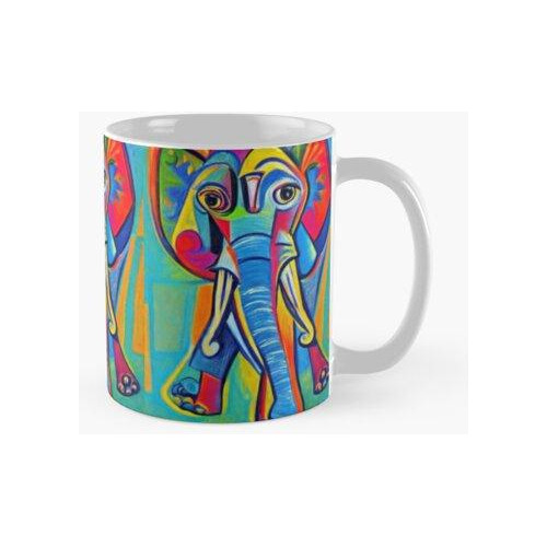 Taza Elefante Africano Abstracto Arte Tribal Pablo Pintura S