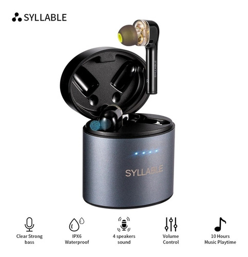 Imagem 1 de 10 de Fone De Ouvido Bluetooth Syllable S119 Bt 5 Ipx6 10hrs 4mic
